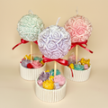 Globo de Flores - Fondo Crema/Dorado
