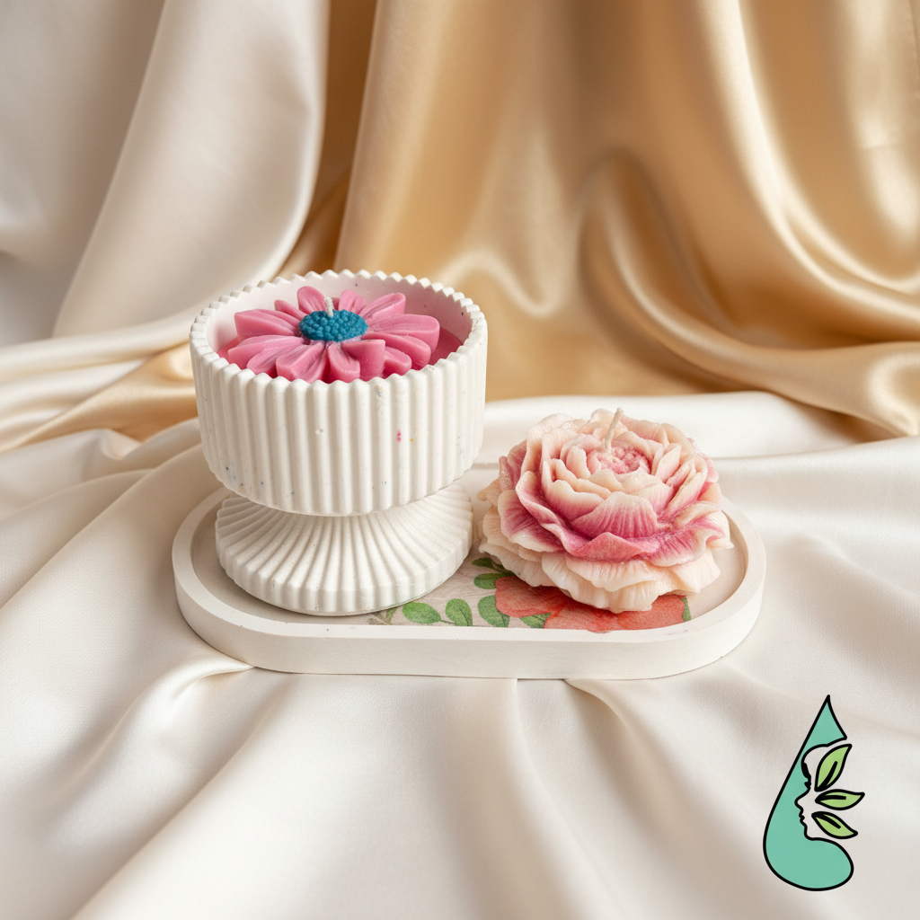 Kit con fondo seda crema dorada