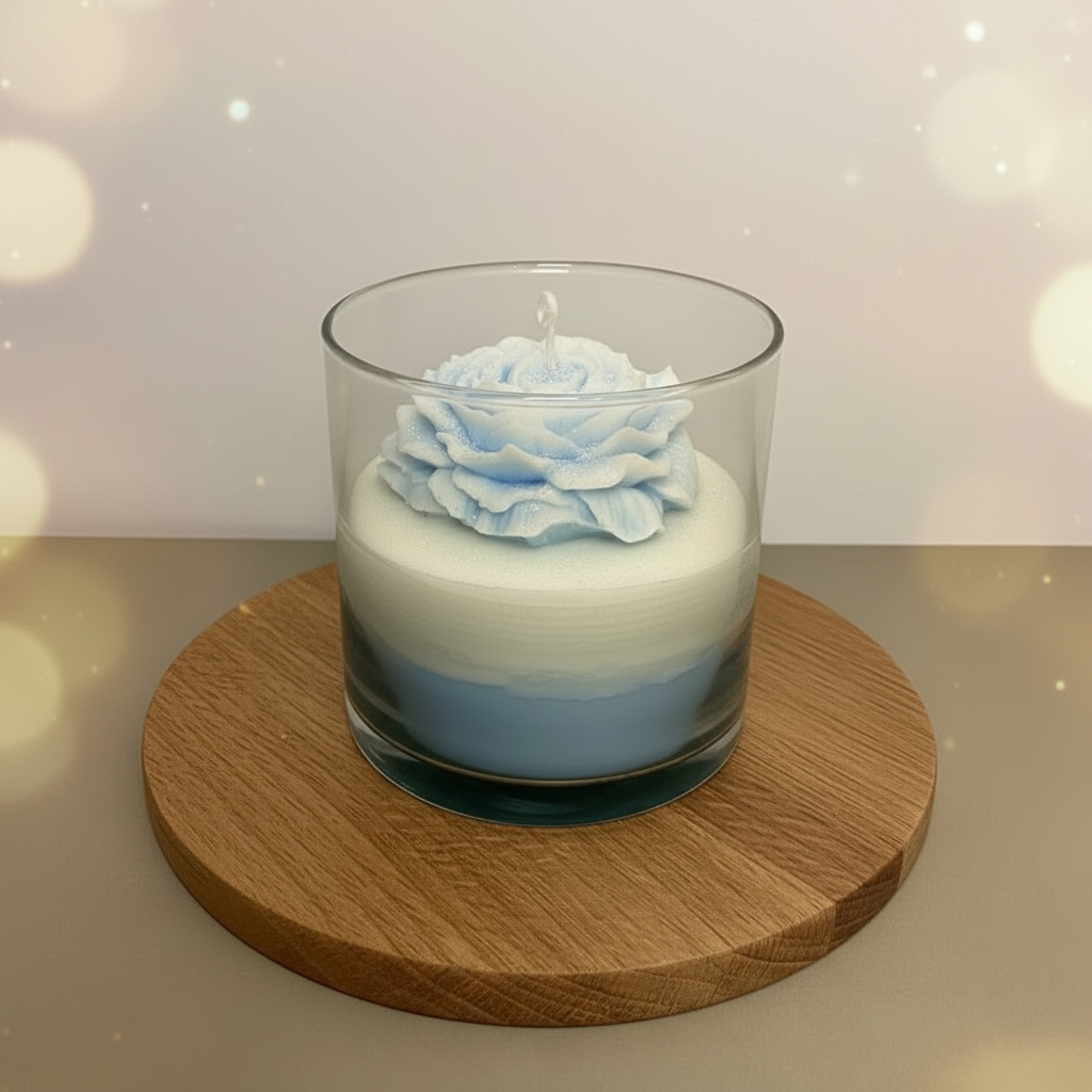 Vela Rosa Azul - Solo base de madera